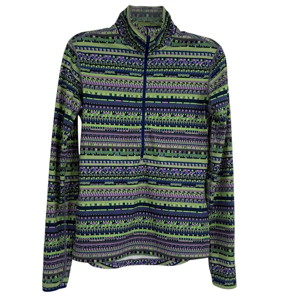 Nike Pro Hyperwarm Pullover Womens Medium Green  1/2 Zip Thumbholes Style 685681